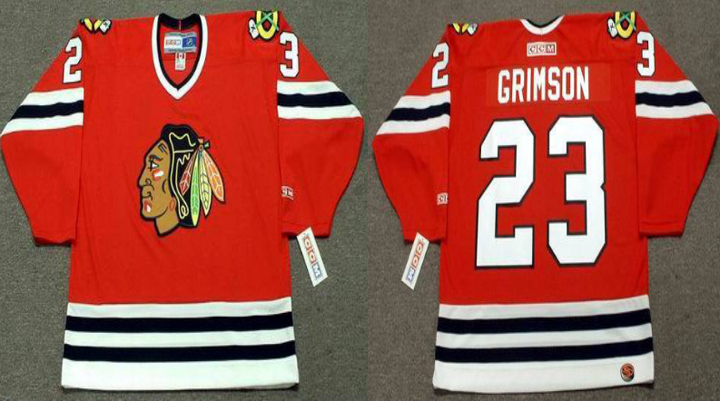 2019 Men Chicago Blackhawks 23 Grimson red style 2 CCM NHL jerseys